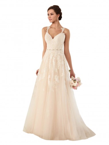 Shop Sweetheart A-Line Tulle Wedding Dress with Lace Illusion Back Perth