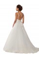 Modern Spaghetti Straps Ball Gown Tulle Wedding Dress with Lace Bodice