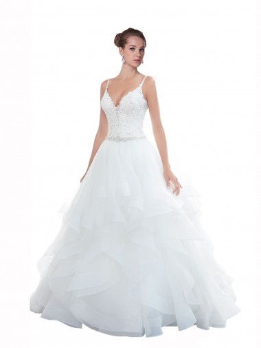 Shop Spaghetti Straps Ball Gown Beach Wedding Dress with Lace Bodice Perth
