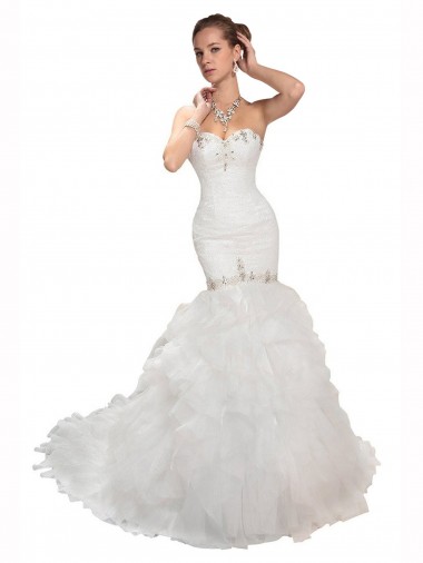 Shop Sweetheart Mermaid Cascading Organza Wedding Dress Perth