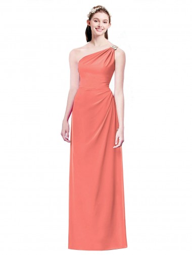 Shop Draped Full Length One Shoulder Chiffon Bridesmaid Dress Perth