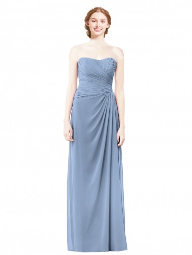 Shop Strapless Long Chiffon Bridesmaid Dress with Sweetheart Neckline Perth