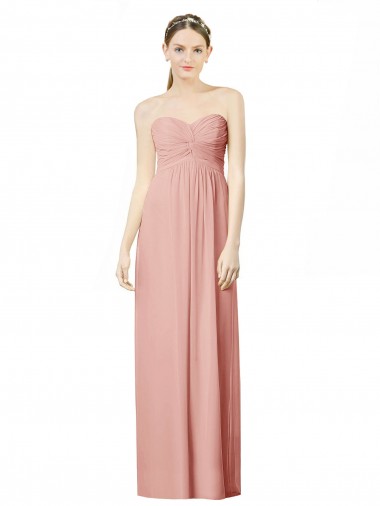 Shop Long Chiffon Sweetheart Bridesmaid Dress with Twist Bodice Perth