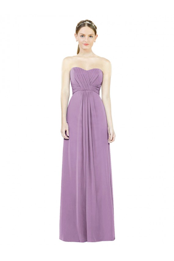 Sweetheart Neckline Strapless Chiffon Bridesmaid Dress with Wrap Pleat