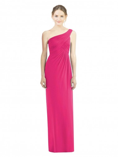 Shop One Shoulder Long Chiffon Bridesmaid Dress Perth