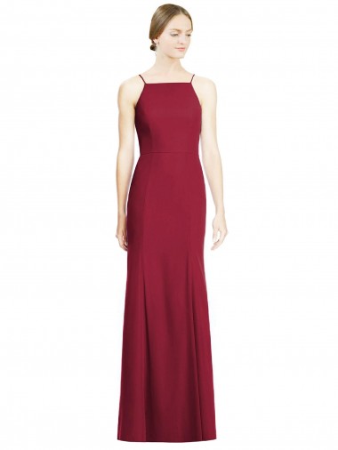 Shop High Square Trumpet Chiffon Bridesmaid Dress with Lace-Up Open Back Perth