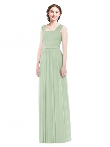 Shop Sleeveless Chiffon Long Bridesmaid Dress with Shoulder Straps Perth