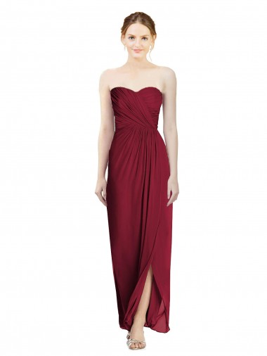 Shop Strapless Sweetheart Long Chiffon Bridesmaid Dress Perth