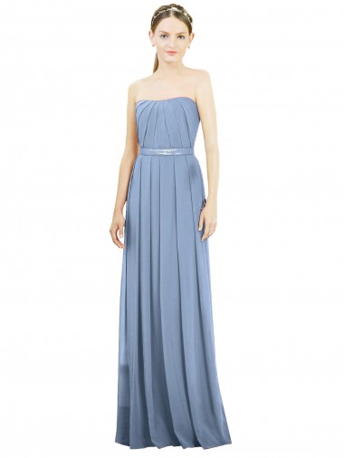 Shop V-Pleat Chiffon Full-Length Strapless Bridesmaid Dress Perth