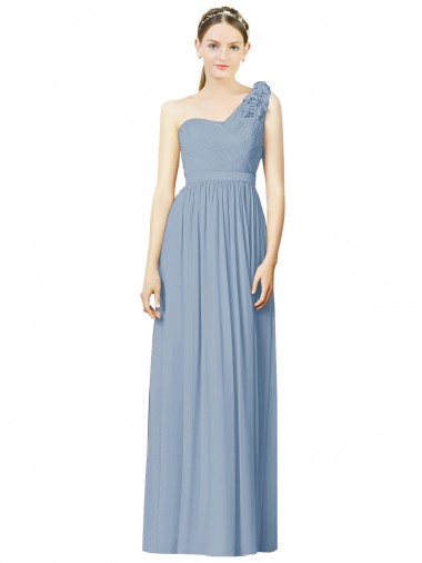Shop Flower Shoulder Draped One Shoulder Chiffon Bridesmaid Dress Perth