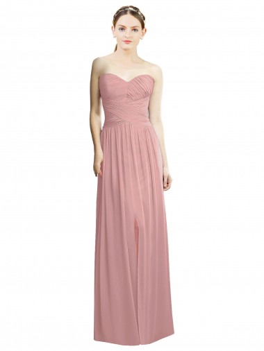 Shop Crossover Draped Sweetheart Chiffon Formal Bridesmaid Dress with Front Slit Perth