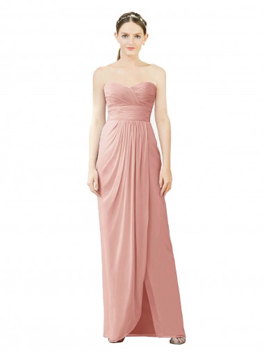 Shop Strapless Sweetheart Long Chiffon Wrap Bridesmaid Dress Perth