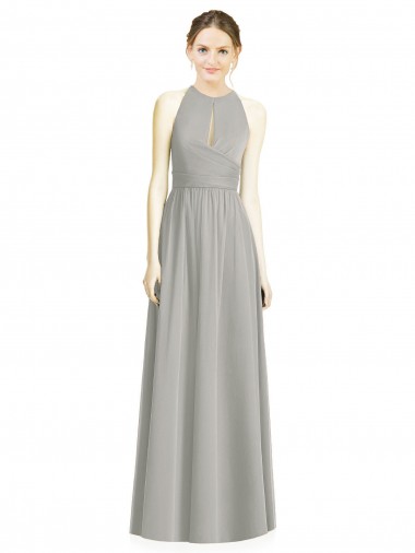 Shop Draped Keyhole Long Chiffon Bridesmaid Dress Perth
