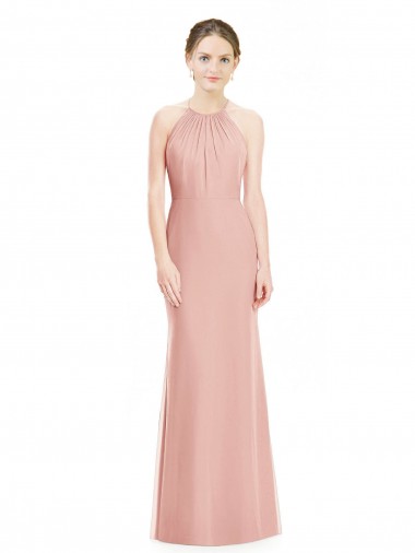 Shop Halter Neck Trumpet Chiffon Bridesmaid Dress Perth