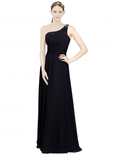 Shop Sweetheart Chiffon Bridesmaid Dress with Beaded One Shoulder Strap Perth
