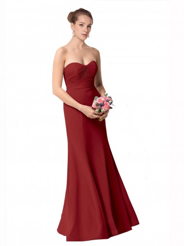 Shop Full Length Sweetheart Chiffon Bridesmaid Dress with Ruched Bodice Perth
