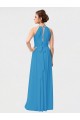 High Low Long Halter Keyhole Chiffon Bridesmaid Dress