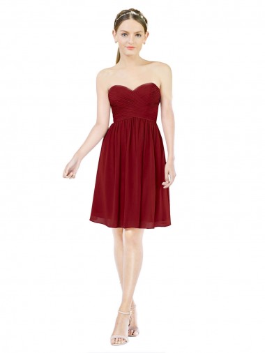 Shop Short Sweetheart Knee Length Chiffon Cocktail Bridesmaid Dress with Open Back Perth