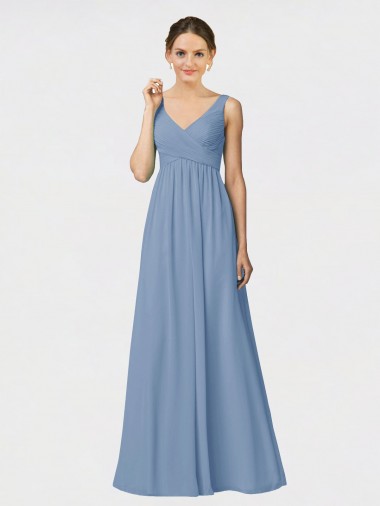 Shop Long Chiffon Bridesmaid Dress with Sweetheart Neckline and Wide Straps Perth