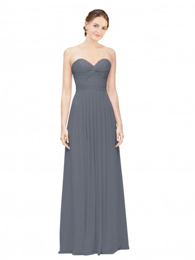 Shop Twisted Waist Pleats Sweetheart Long Chiffon Bridesmaid Dress Perth