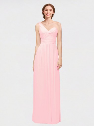 Shop One Shoulder Twisted Waist Sweetheart Chiffon Bridesmaid Dress Perth