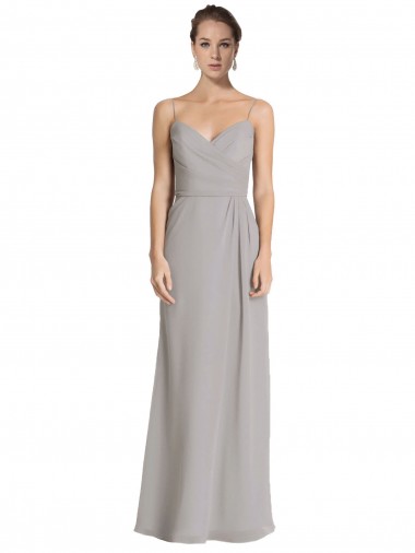 Shop Long Chiffon A-Line Bridesmaid Dress with Criss-Cross Draped Bodice Perth