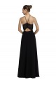 Lace Halter Neckline Chiffon A-Line Bridesmaid Dress with Sheer Back