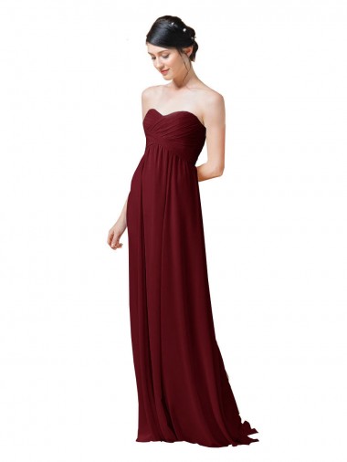 Shop Hand-Ruched Sweetheart Long Chiffon Bridesmaid Dress Perth
