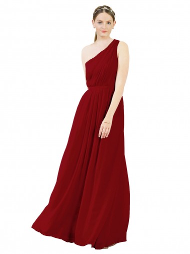 Shop Draped One Shoulder Long Floor Length Chiffon Bridesmaid Dress Perth