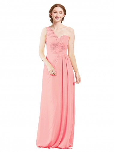 Shop One Shoulder Sweetheart Neckline Long Chiffon Bridesmaid Dress Perth