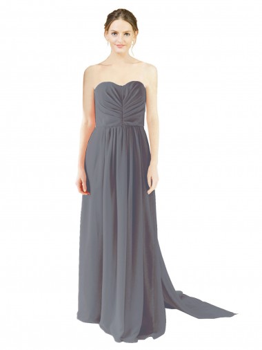 Shop Long Chiffon Bridesmaid Dress with Sweetheart Neckline and Flowing Back Perth