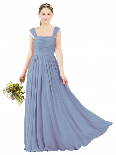 Shop Square Neckline Sexy Open Back Long Chiffon Bridesmaid Dress Perth