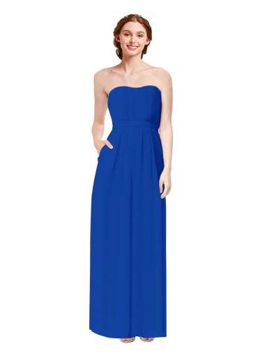 Shop Strapless Sweetheart Keyhole Back Long Chiffon Bridesmaid Dress Perth