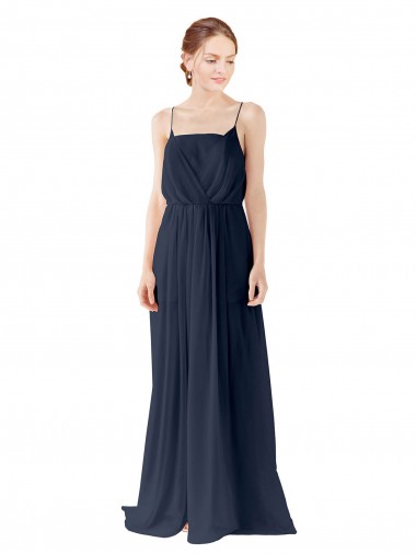 Shop Spaghetti Straps Open Back Long Chiffon Bridesmaid Dress Perth