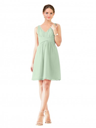 Shop v-Neckline Short Knee Length Chiffon Cocktail Bridesmaid Dress Perth