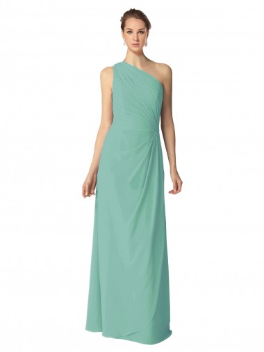 Shop Long Chiffon One Shoulder Full Length Bridesmaid Dress Perth
