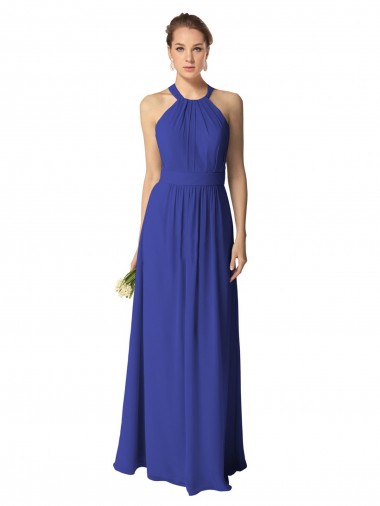 Shop Long Full Length Chiffon Halter Bridesmaid Dress Perth