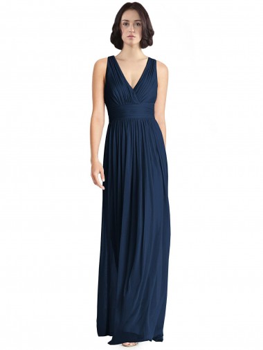 Shop Cut Out Back Long Chiffon V-Neck Bridesmaid Dress Perth