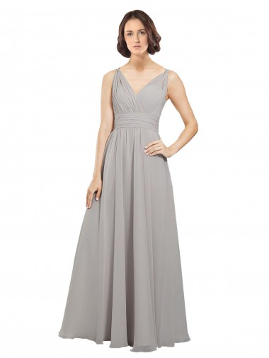Shop Twist Shouder Full Chiffon Bridesmaids Dress with V-Neckline and V-Back Perth