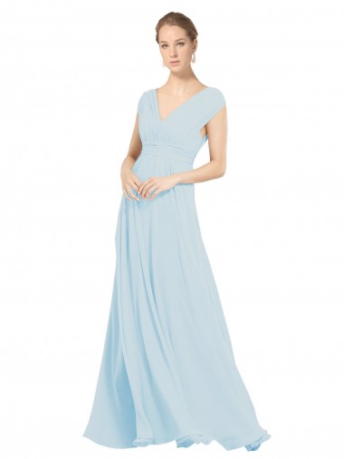 Shop Chiffon Bridsmaids Dress with V-Neckline and Tie V Back Perth