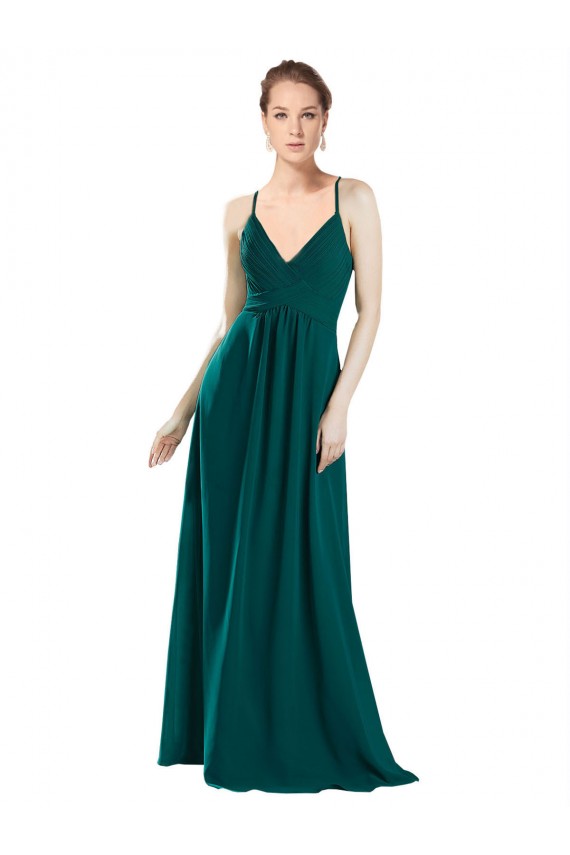 Sexy Chiffon Bridesmaid Dress with Deep V-Neckline Perth