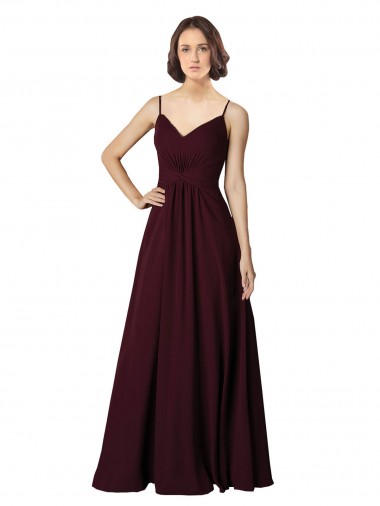 Shop V-Neck Chiffon Bridesmaid Dress with Twist Front Bodice Perth