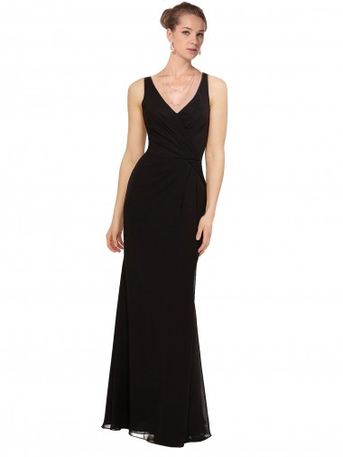 Shop Open V-Back Chiffon Bridesmaids Dress with V-Neckine Perth