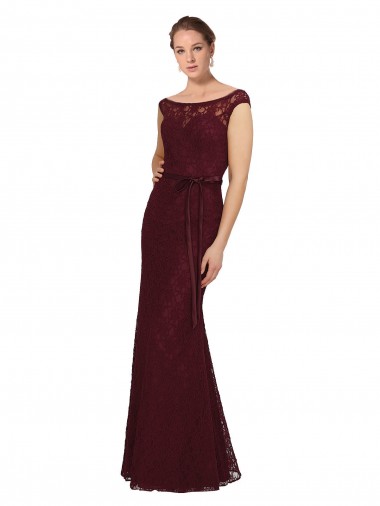 Shop Lace Bridesmaids Dress with Matching Satin Tie Sash Perth