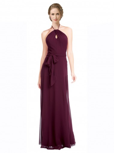 Shop Full Length Chiffon Bridesmaid Dress with Halter Top Perth