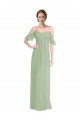 Long Chiffon Off-The-Shoulder Bridesmaid Dress with Double Flounce Sleeves Perth