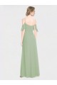 Long Chiffon Off-The-Shoulder Bridesmaid Dress with Double Flounce Sleeves Perth