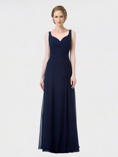 Shop Long Chiffon Bridesmaid Dress with Sweetheart Neckline and Shoulder Straps Perth