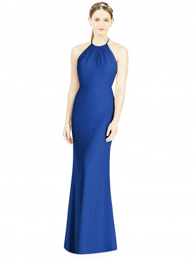 Shop Criss Cross Low Back Halter Chiffon Bridesmaid Dress Perth