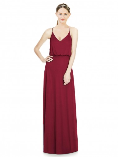Shop Full Length V-Neck A-Line Chiffon Boho Bridesmaid Dress Perth